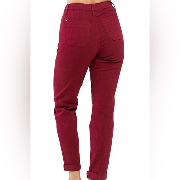 Judy Blue High Waist Pull On Scarlet Joggers with Drawstring JB88727C - Picture 3 of 11